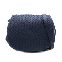 【BOTTEGA VENETA】經典編織羊皮翻蓋斜背包 (522886-藍)