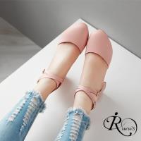 【iRurus 路絲時尚】韓系甜美公主系交叉扣環圓頭高跟鞋/3色/35-43碼 (RX0758-F15)現+預