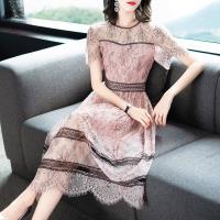 RN-girl-精品縷空蕾絲短袖洋裝