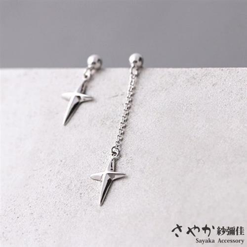 【Sayaka紗彌佳】信仰的力量十字架不對稱造型耳環