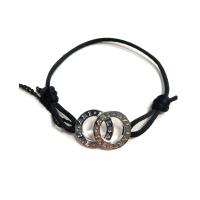 【BVLGARI】純銀雙標誌手環 (287635-黑)