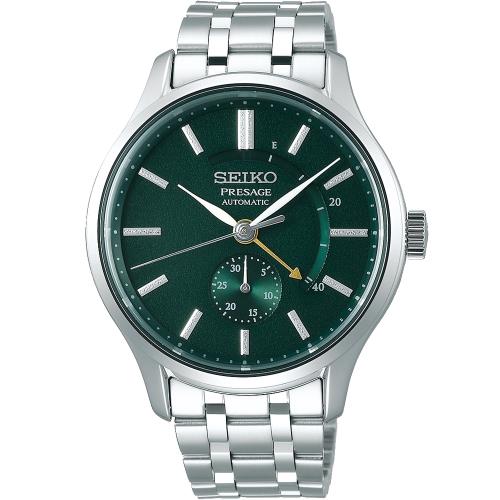 SEIKO精工 Presage調酒師 動力儲存顯示機械男錶(綠/42mm) 4R57-00N0G(SSA397J1)