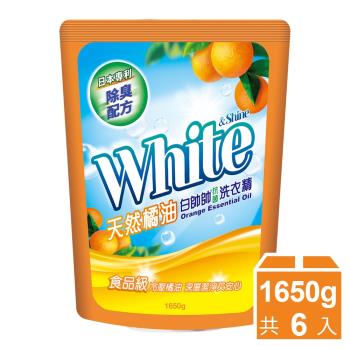 【白帥帥】天然橘油抗菌洗衣精 補充包 6入組(1650gx6)