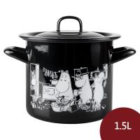 Muurla 嚕嚕米琺瑯湯鍋 家庭生活 黑色 1.5L