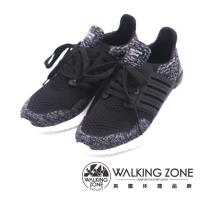 WALKING ZONE 針織透氣綁帶運動鞋 男鞋-黑(另有藍)