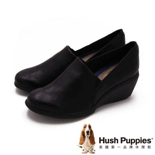 Hush Puppies Fraulein lady舒適時尚厚底楔型女鞋-黑(另有灰)