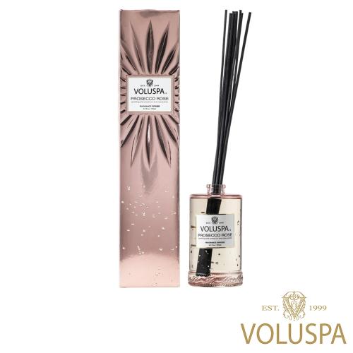 美國 VOLUSPA 華麗年代系列 Prosecco Rose 玫瑰氣泡 浮雕玻璃罐室內擴香(192ML)