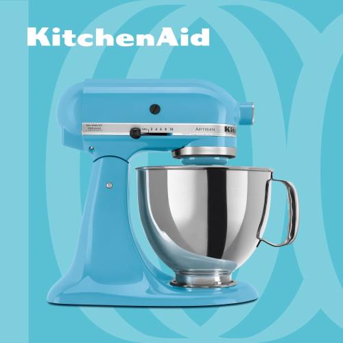 【KitchenAid】桌上型攪拌機(抬頭型)5Q(4.8L)冰晶藍 3KSM150PSTCL