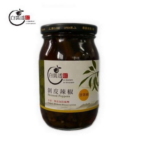 白裏透紅-剝皮辣椒-苦茶油口味450g/瓶