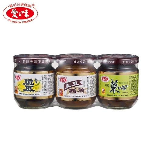 愛之味 醬菜三寶組合包-土豆+脆瓜+菜心(12入/打)