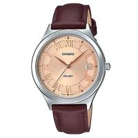 【CASIO 】復古時尚繁星點綴玫瑰粉x咖啡皮革錶(LTP-E141L-5A)