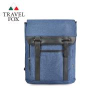 TRAVEL FOX 旅狐 率真配皮革後背包 (TB688-47) 藍色