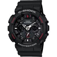 CASIO 卡西歐 G-SHOCK 重機雙顯手錶-紅黑 GA-120-1A