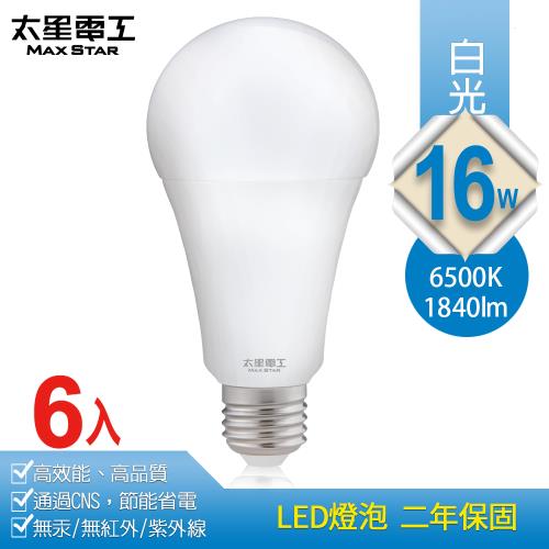 太星電工 16W超節能LED燈泡(6入) 白光/暖白光