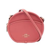 COACH 馬車LOGO皮革圓型斜背包(MINI)(粉色) F75516 IMD0C