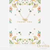 英國 Orelia Thank You Leaf Gift Card 時尚質感葉子鍍金墜飾項鍊(附禮品卡)