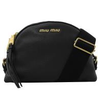MIU MIU 5BH092 MATELASSE 全牛皮斜揹水餃包.黑 小