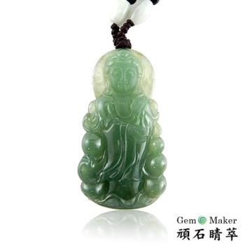 【GemMaker頑石睛萃】寶瓶觀音冰種滿綠翡翠項鍊05