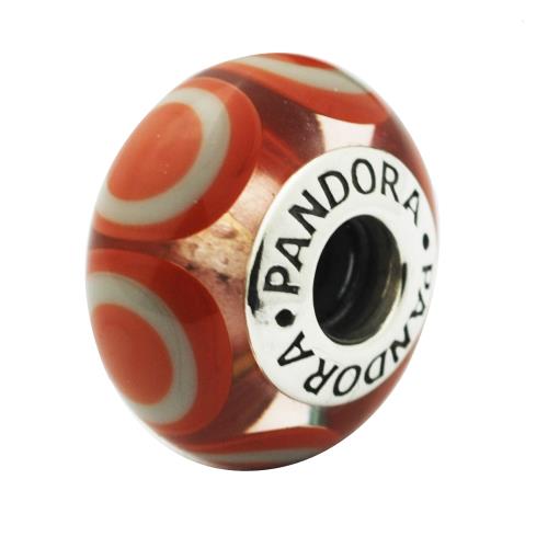 【Pandora】圓滿圈圈琉璃墜-橘棕色