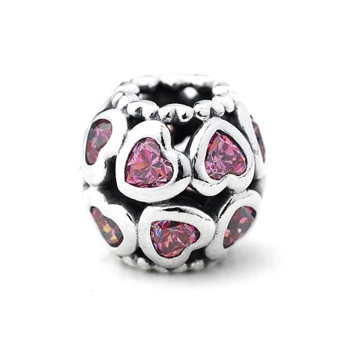 【Pandora】多個小愛心粉紅鋯石墜