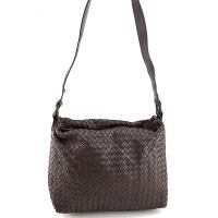 BOTTEGA VENETA 咖啡色編織羊皮肩背斜背兩用包(展示品)