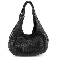 BOTTEGA VENETA 咖啡色編織羊皮CAMPANA雙提把肩背包(展示品)