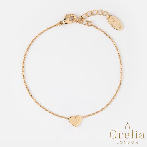  英國 Orelia Thread Thru Heart Chain 迷你簡約愛心鍍金手鍊