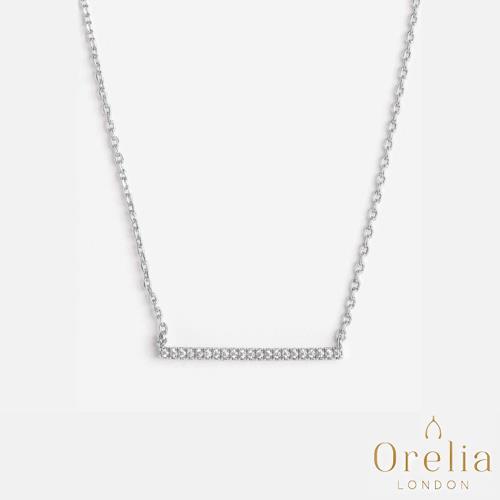  英國 Orelia Fine Crystal Bar 經典簡約風水晶項鍊-銀