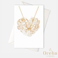 英國 Orelia Heart Gift Card 簡約質感心形鏤空鍍金墜飾項鍊(附禮品卡)