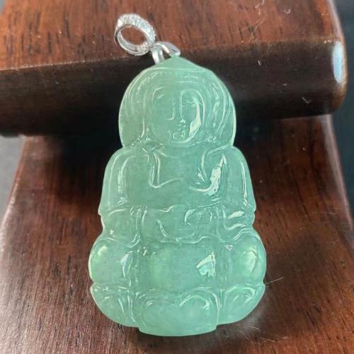 【森茂珠寶】緬甸天然翡翠A貨 觀音墜鍊