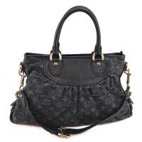 LV 黑色牛仔布料手提肩背兩用包(展示品)