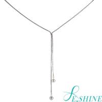 任-E SHINE珍珠晶鑽交錯長鍊
