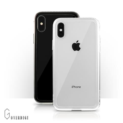 OVERDIGI V2 iPhone Xs Max蜂巢晶格雙料防摔保護殼-透黑