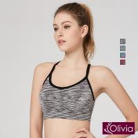 Olivia 無鋼圈高彈力防震美背運動內衣 (黑色)