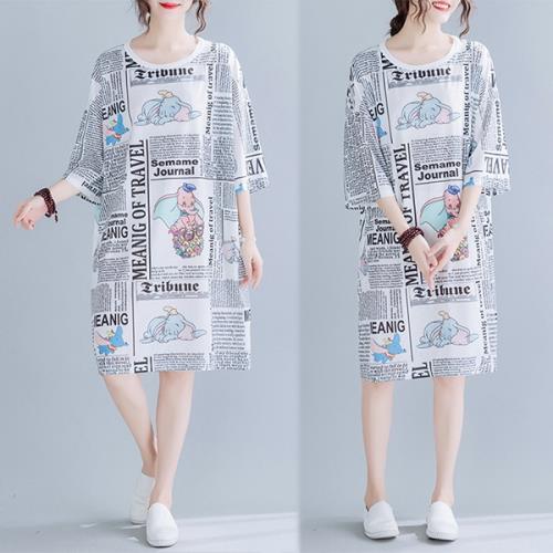 韓國K.W. (預購) 流行穿搭簡約知性小象印花洋裝