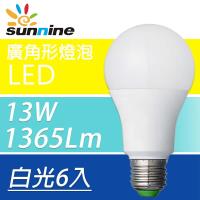 旭創光電-金色陽光系列 LED廣角形燈泡-13W白光 6入