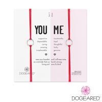 美國 【DOGEARED】 You Me Sparkle Rings 銀色鏤空圓圈紅線手鍊套組