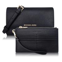 Michael Kors 新款JET SET 系列3WAY 輕便子母夾斜背包鍊包-黑色