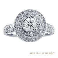 King Star 30分鑽石城堡18K金戒指(視覺效果一克拉)