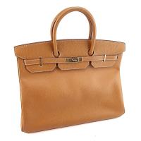 HERMES A刻印-駝色粒面牛皮經典手提BIRKIN 40柏金包 (展示品)
