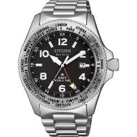 CITIZEN 星辰 PROMASTER GMT 限量光動能兩地時間手錶-銀/42mm BJ7100-82E