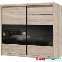 品味居 法斯 時尚7.1尺木紋推門衣櫃/收納櫃(三抽屜+吊衣桿+拉合式層架)