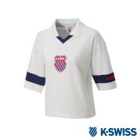 K-SWISS Loose Fit Polo短袖POLO上衣-女-白