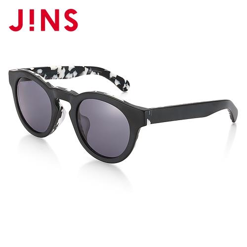 【JINS】時尚輕量復古膠框太陽眼鏡(特ALCF15S1049)黑白