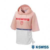 K-SWISS Hood T-Shirt短袖連帽上衣-女-粉紅
