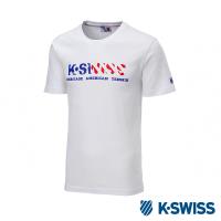 K-Swiss Shield Logo Sweatshorts印花短袖T恤-女-白