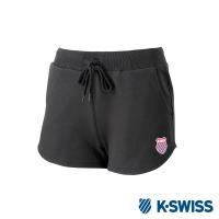 K-Swiss Print Logo Swearshorts棉質短褲-女-黑