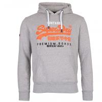 Superdry Premium Goods 三色鋪棉連帽上衣(灰砂色)