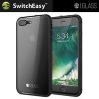 Switcheasy iGlass 一代 金屬邊框玻璃殼系列 iPhone 7/8 Plus 5.5 玻璃手機殼-黑色