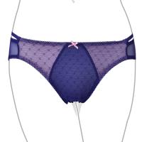 【EASY SHOP】善變提花 低腰細帶三角褲(藍戀紫)
